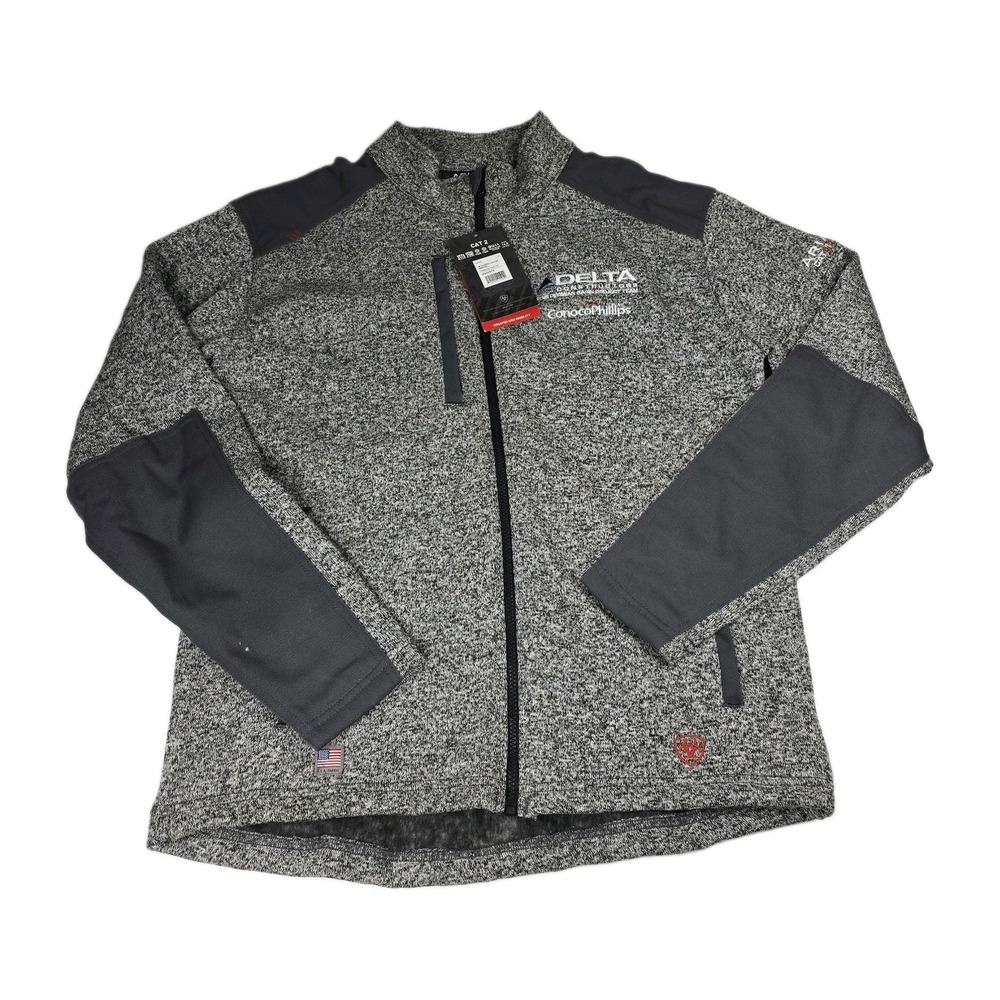Ariat FR Caldwell Full Zip Sweater Mens L Charcoal Heather Fleece NFPA 2112 NWT